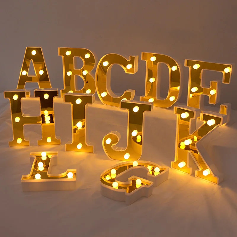 【LED装飾】LEDライト・デコレーションライト(アルファベット/数字)16㎝