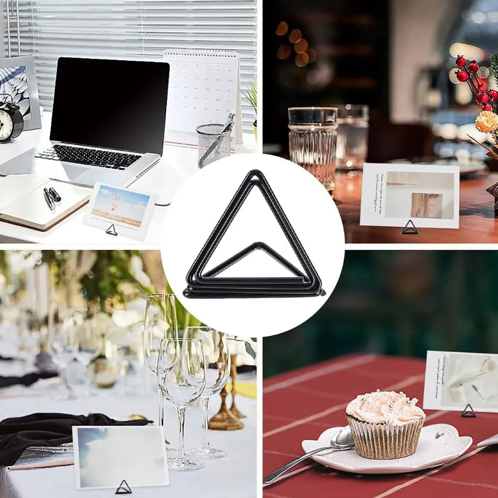イベント・結婚式装飾|金属製三角形フォトクリップスタンド10個セット