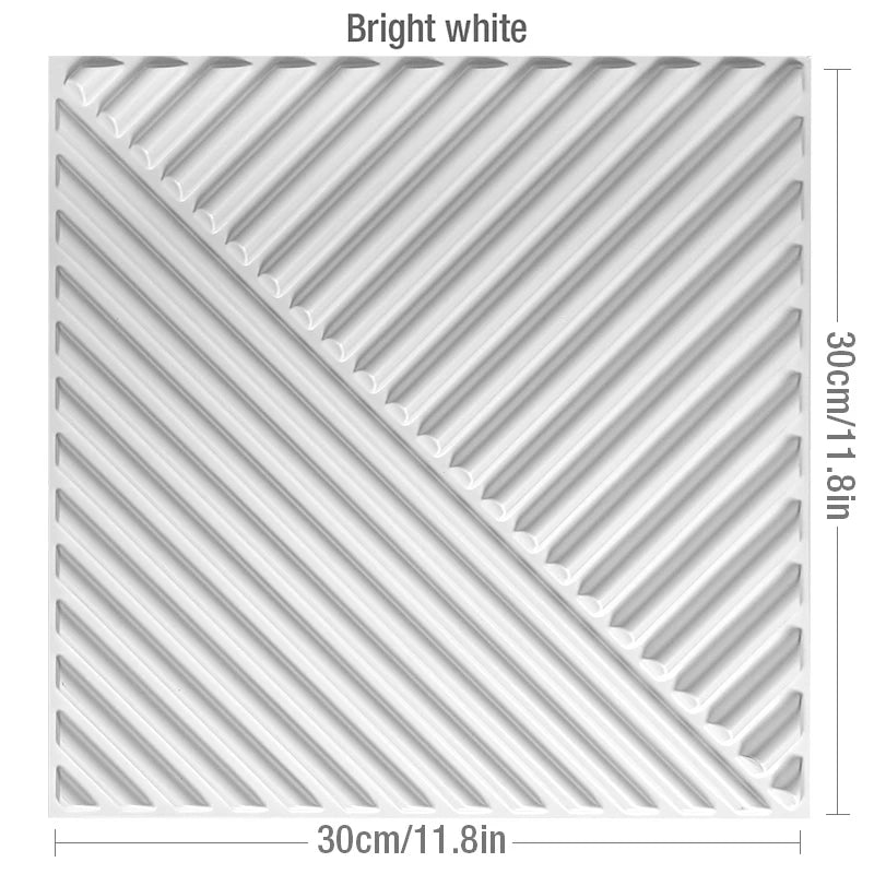 DIY用 3D幾何学柄 石膏壁面風ステッカー 12pcs 難燃性・防水性素材