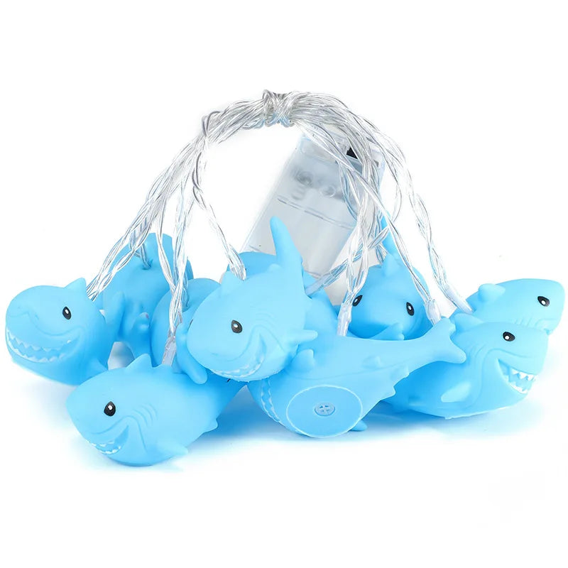 LEDライト サメモチーフ 吊り下げ装飾 パーティー装飾 海テーマ