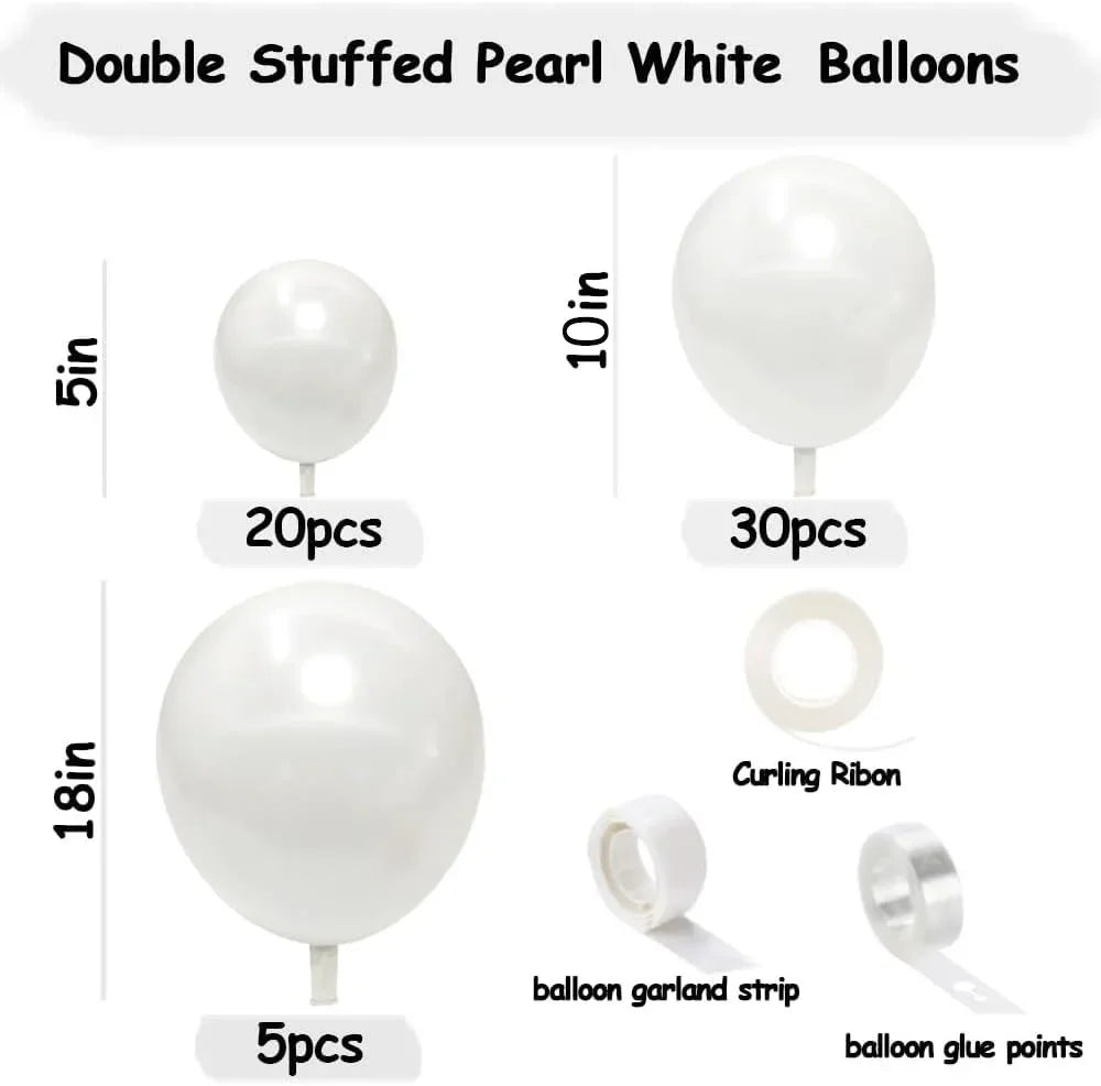 パールホワイト ダブルバルーンガーランドアーチキット