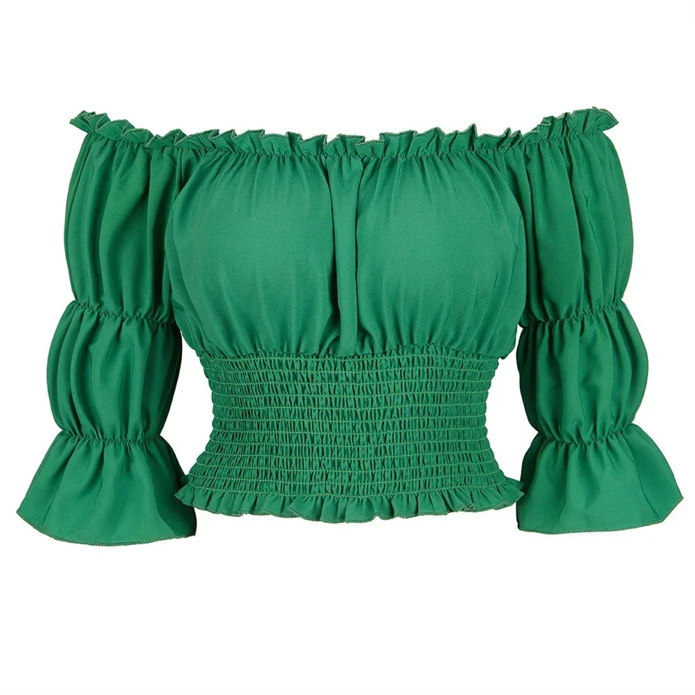 イベント・ハロウィングッズ|シャーリングオフショルダートップス (XS~XXXL)