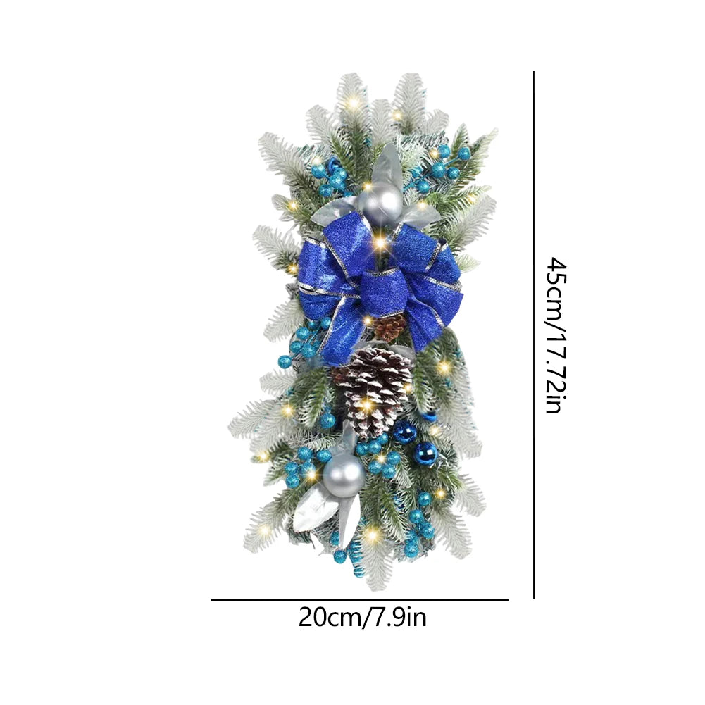 LED付きクリスマススワッグリースデコレーション