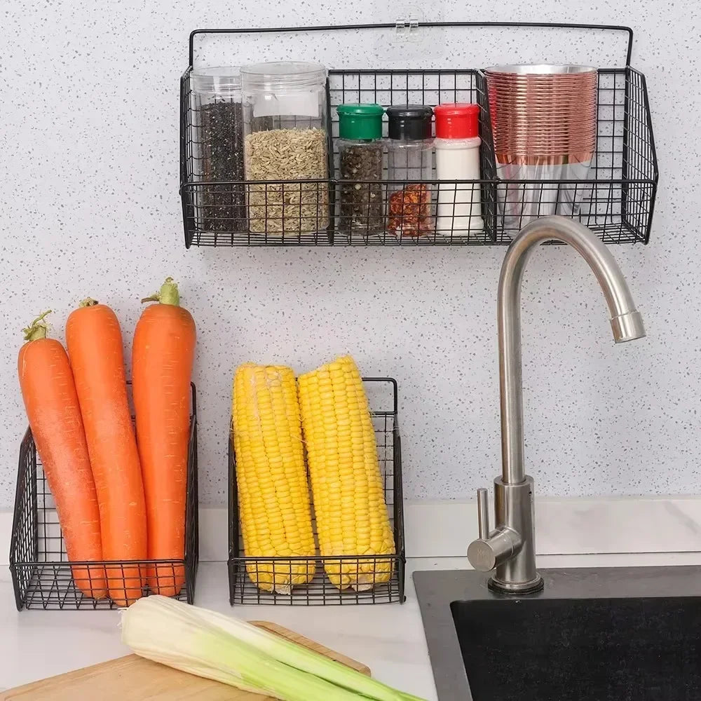 パンチフリー壁掛けキッチン収納ラック