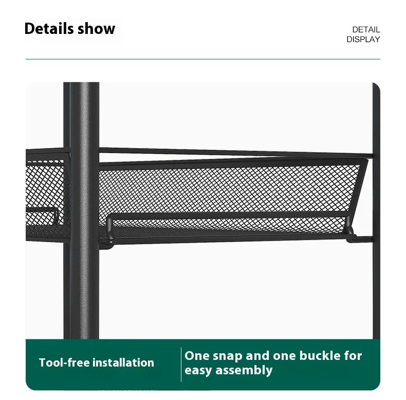 ネット什器多機能キャスター付きトロリーラック