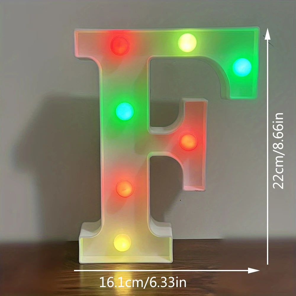 【LED装飾】LEDライト・デコレーションライト(アルファベット/数字)マルチカラー 22cm