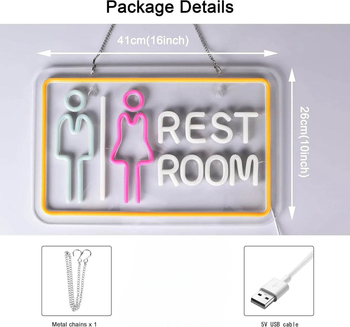 トイレ用LEDネオンサイン(ネオン看板) USB電源