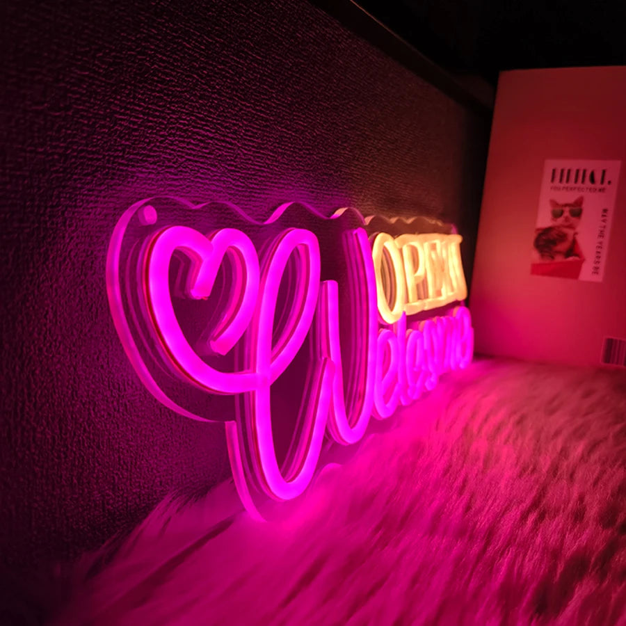 Welcome Open LEDネオンサイン(ネオン看板)