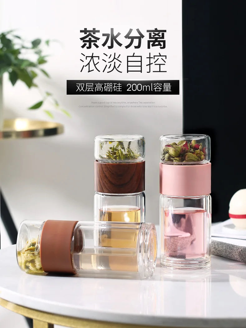 |イベント・ノベルティ用品 | 高品質二重ガラスティーボトル ケース付き