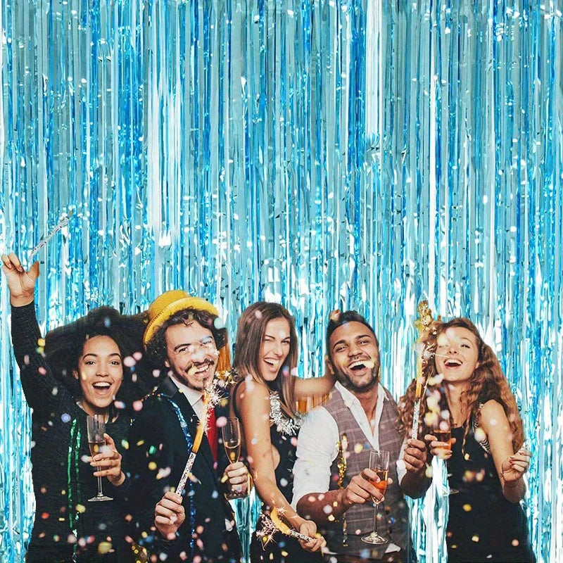 パーティー・インテリア用装飾 キラキラ!ホイル素材カーテン 光反射素材