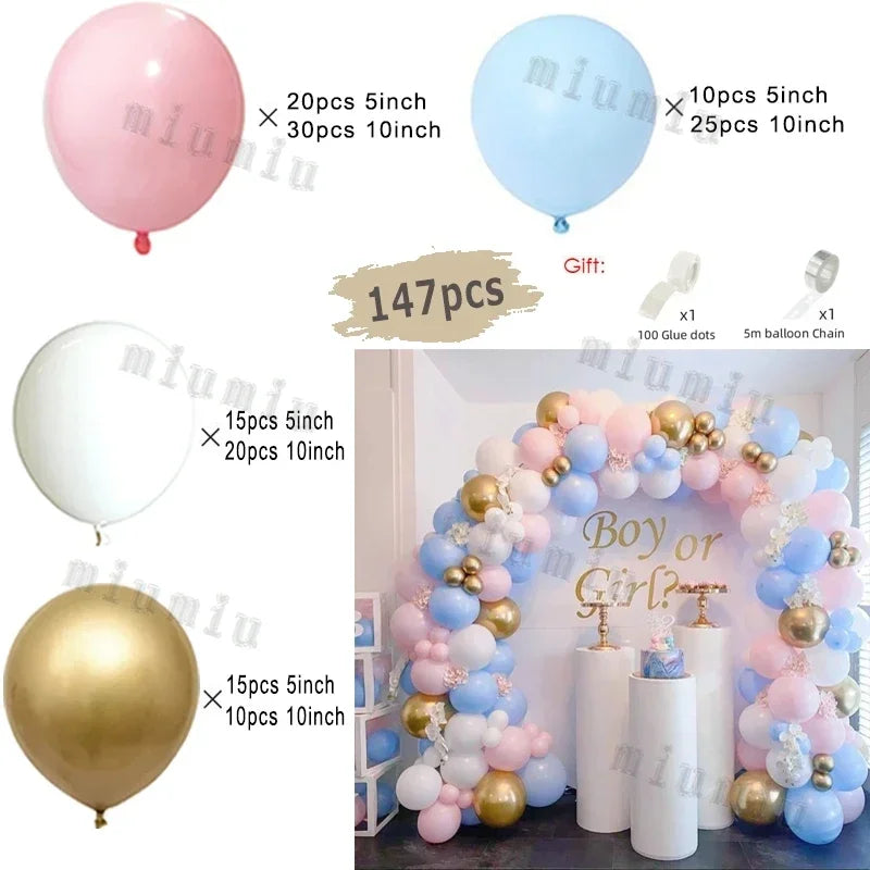 バルーン装飾 マカロンカラー&ゴールドバルーンセット 119個~235個入 可愛い