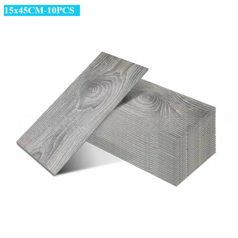DIYフロアシート 天然木目風 床ステッカー 幅15cm x 45cm 10枚入