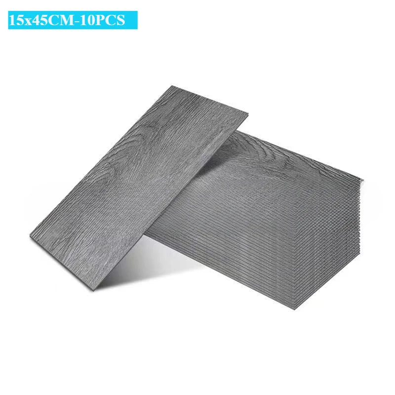 DIYフロアシート 天然木目風 床ステッカー 幅15cm x 45cm 10枚入
