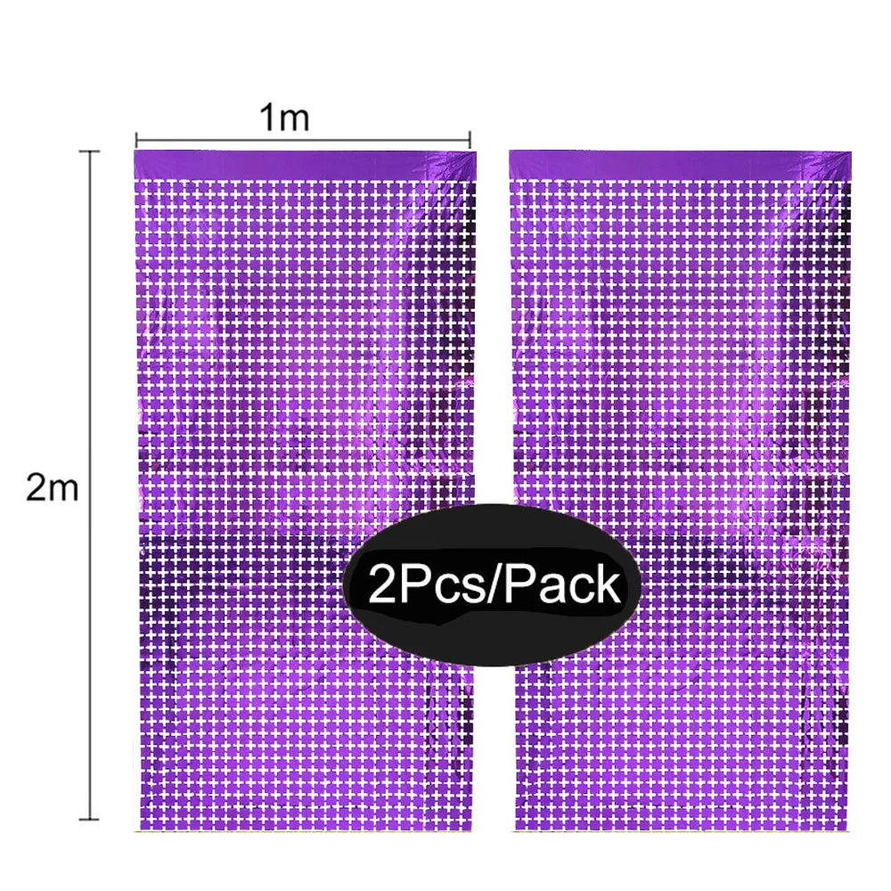 パーティー・インテリア装飾 キラキラ!カーテン 2枚入 ミラーボール風デザイン