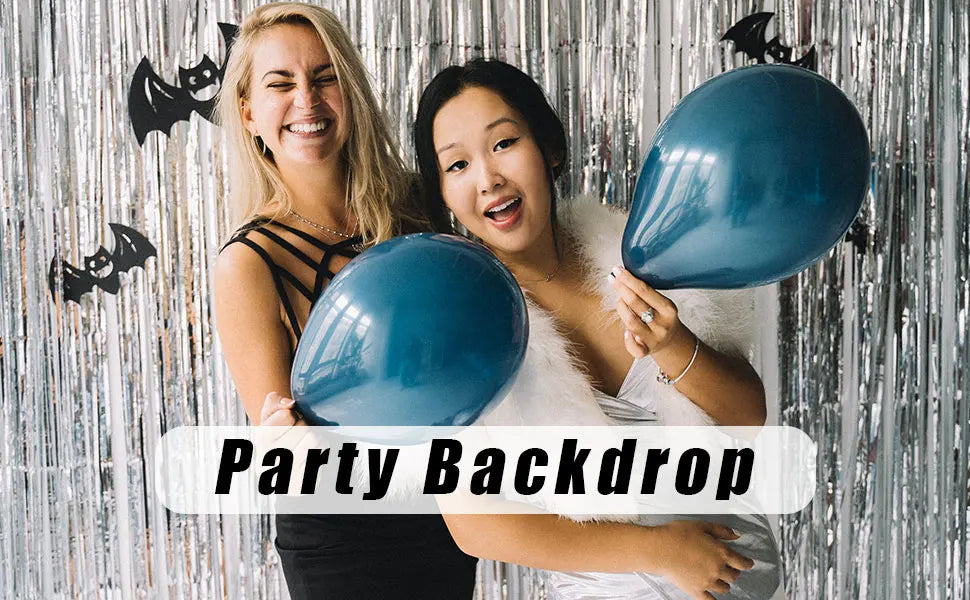 パーティー・インテリア装飾 メタリックカラーカーテン シルバー 幅1M 長さ2M