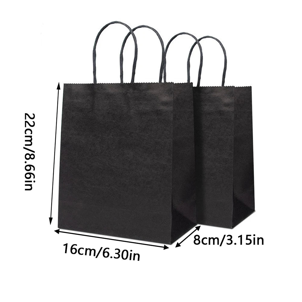 |ノベルティ用品 | クラフト紙ギフトバッグ ブラック・ブルー | 16x22x8c