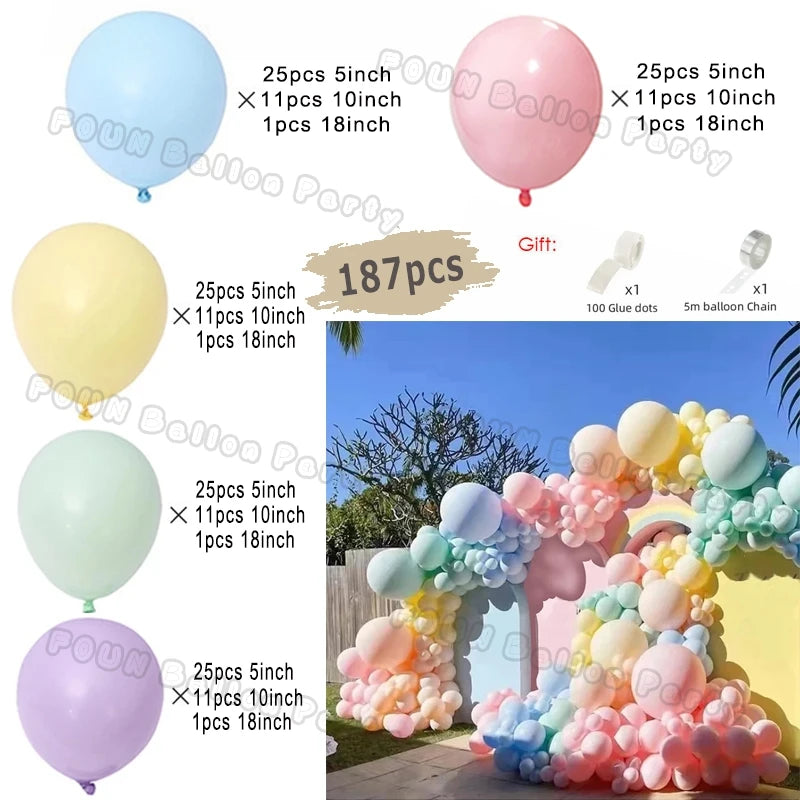 バルーン装飾 マカロンカラー&ゴールドバルーンセット 96個~235個入