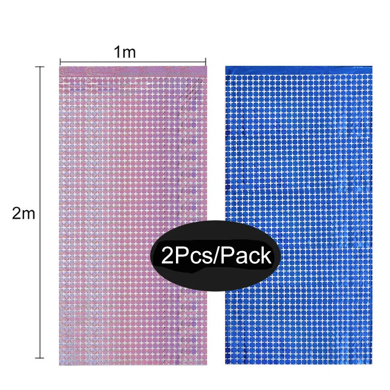 パーティー・インテリア装飾 キラキラ!カーテン 2枚入 ミラーボール風デザイン