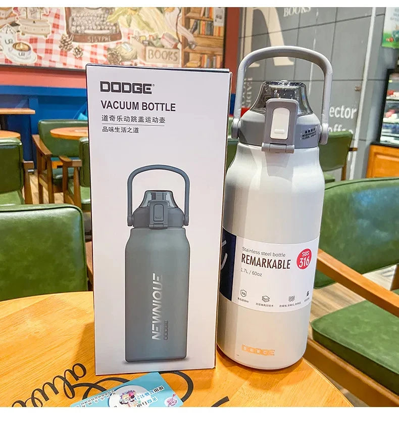 |イベント・ノベルティ用品 | 大容量サーモボトル ストロー付き ステンレス | 1.7L