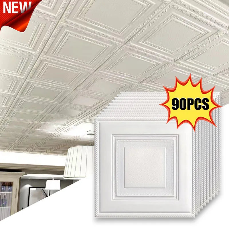 DIY用 3Dアンティーク柄 壁面風ステッカー 35cmX35cm 防水・防カビ機能