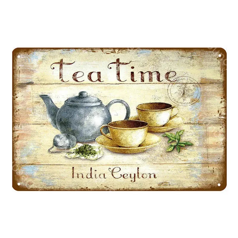 カフェ ヴィンテージブリキ看板