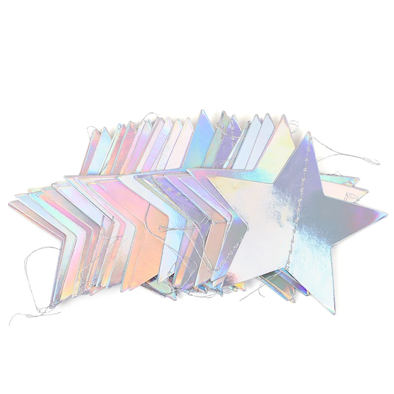 イベント・クリスマス装飾|虹色星型ガーランドバナー