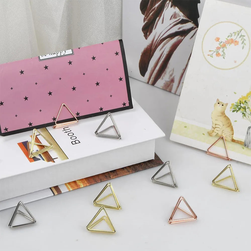 イベント・結婚式装飾|金属製三角形フォトクリップスタンド10個セット