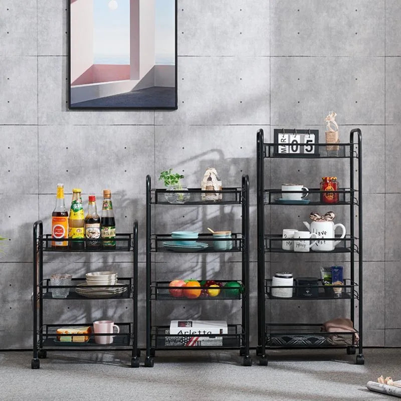 ネット什器多機能キャスター付きトロリーラック