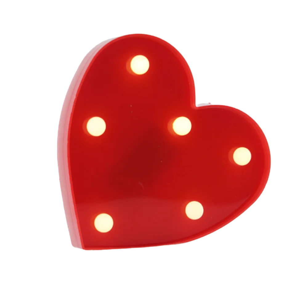 【LED装飾】LEDライト・デコレーションライト(ハート/アルファベット/数字)16cm/22cm プラスチック 電池式