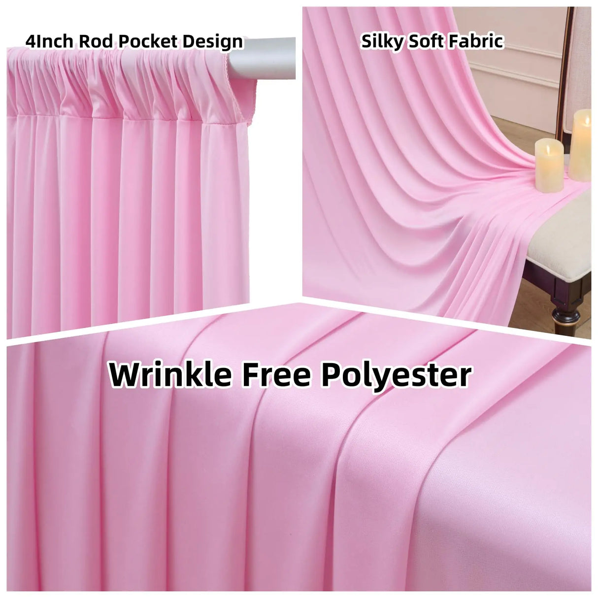 シワ防止背景幕ドレープ 5×20フィート