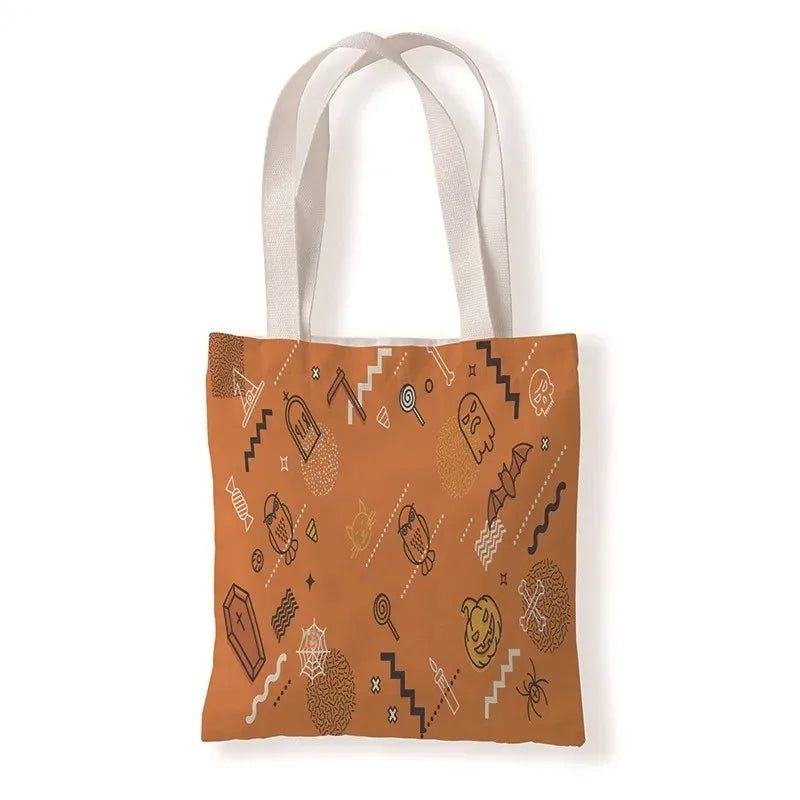 ハロウィングッズ|ハロウィンパンプキンキャンバストートバッグ