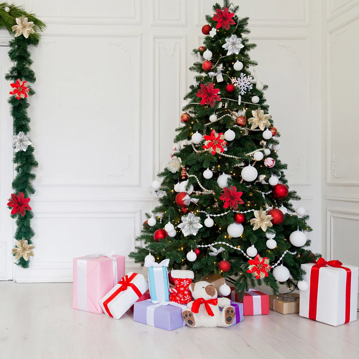 【シルク製造花】クリスマスにピッタリなイベント用フラワー(4カラー)