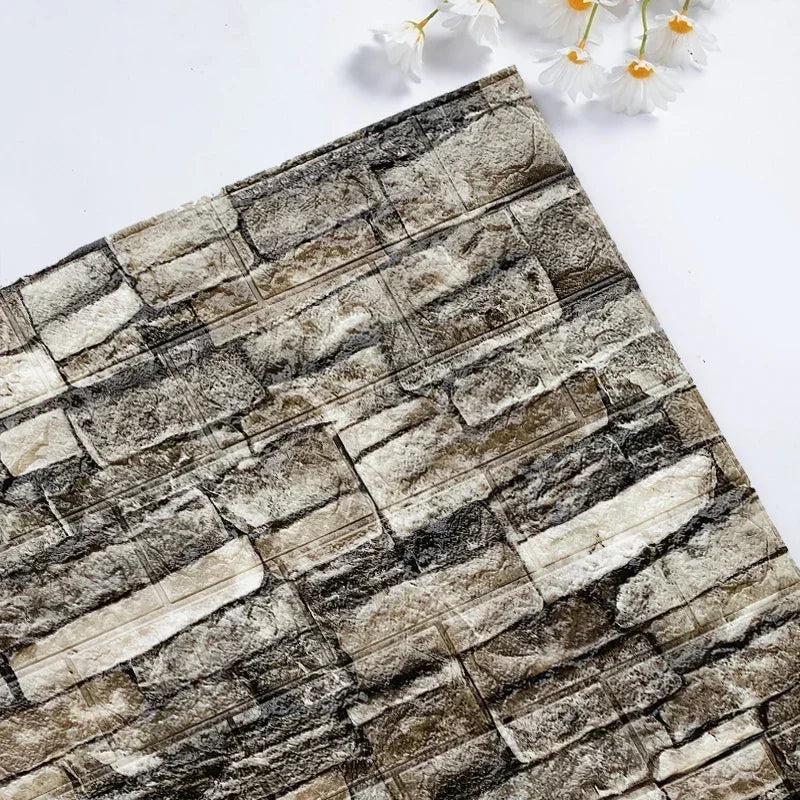 インテリア装飾・DIY 3Dレンガ風シート 60c幅 長さ0.6M/1.2M/3M 防水・防カビ