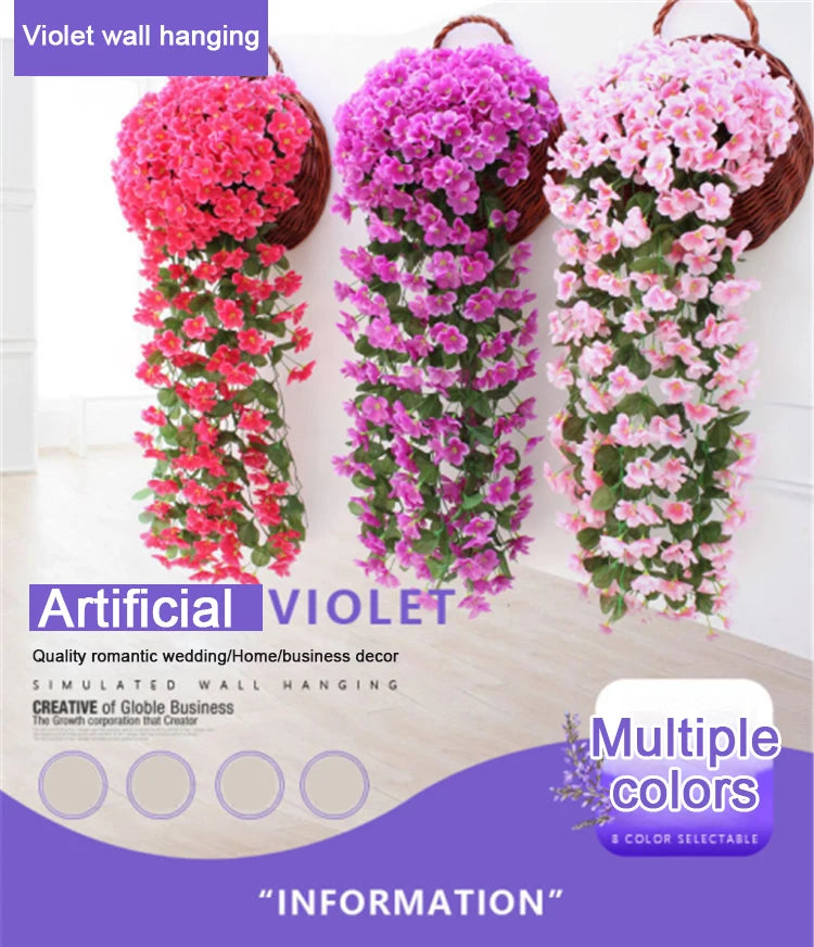 人工バイオレット 吊り下げフェイクフラワー