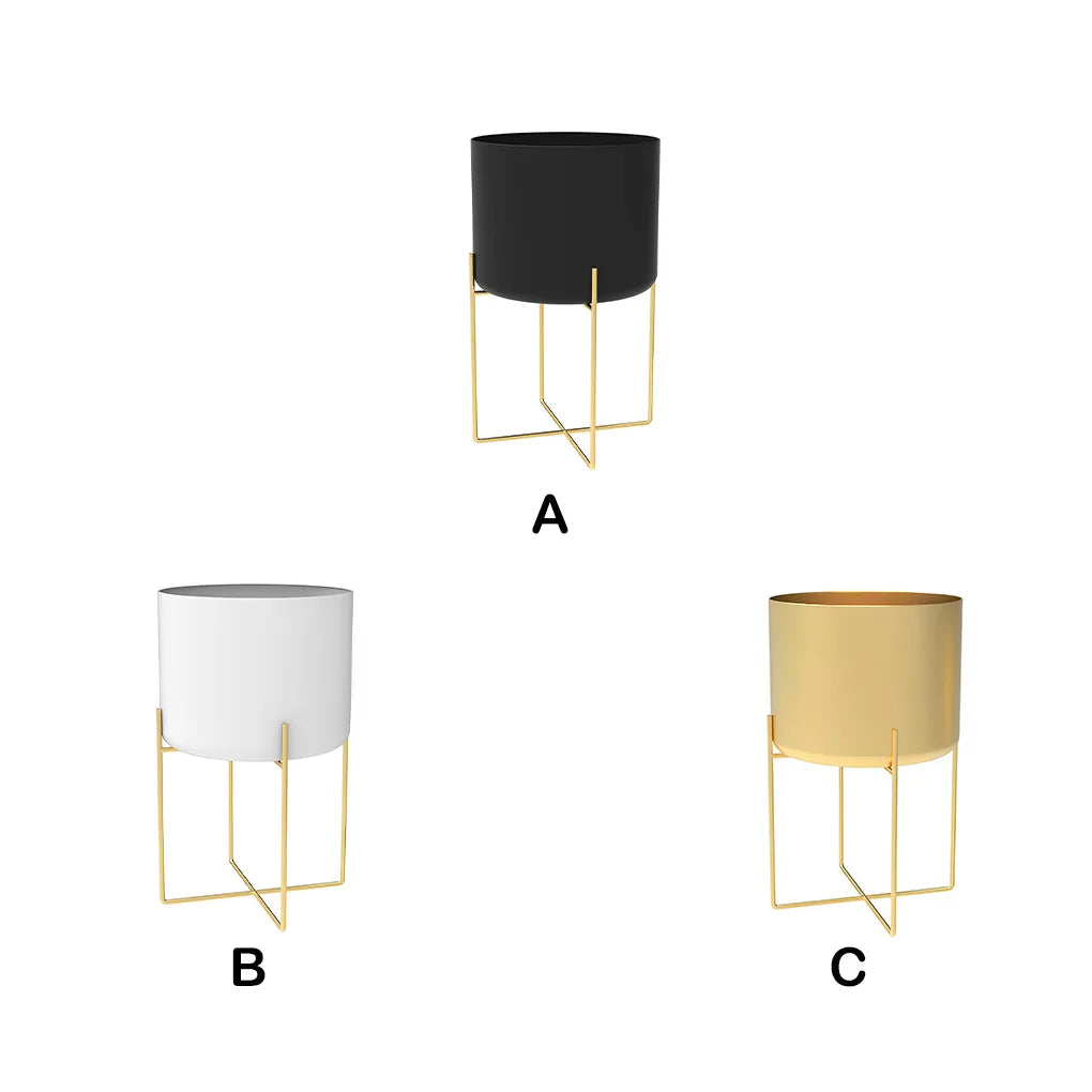 ゴールドプラントスタンド・ポットライト付き・高級ラック・フロアタイプ