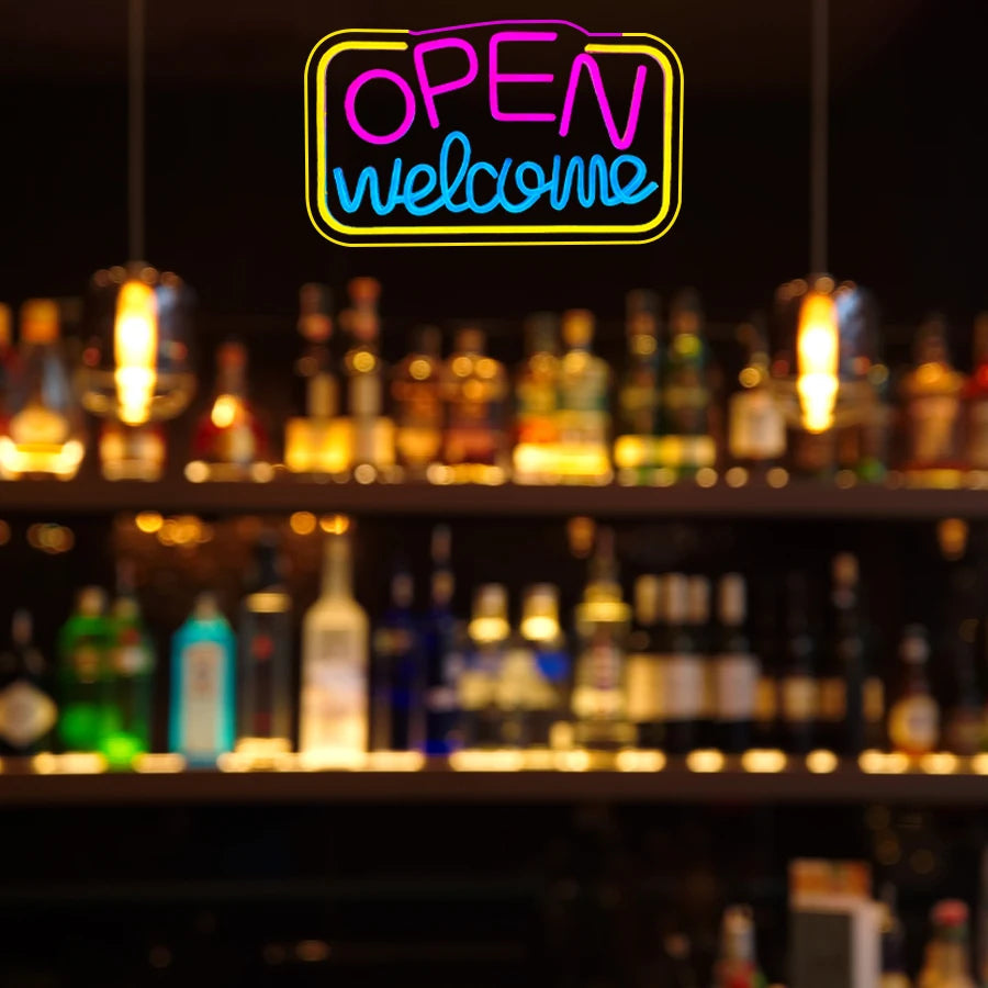 OPEN welcome LEDネオンサイン(ネオン看板)