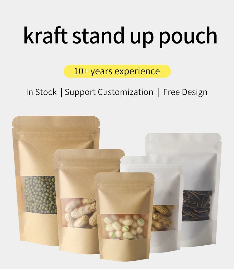 |ノベルティ用品 | 透明窓・ジッパー付きスタンド型ギフト袋 100個