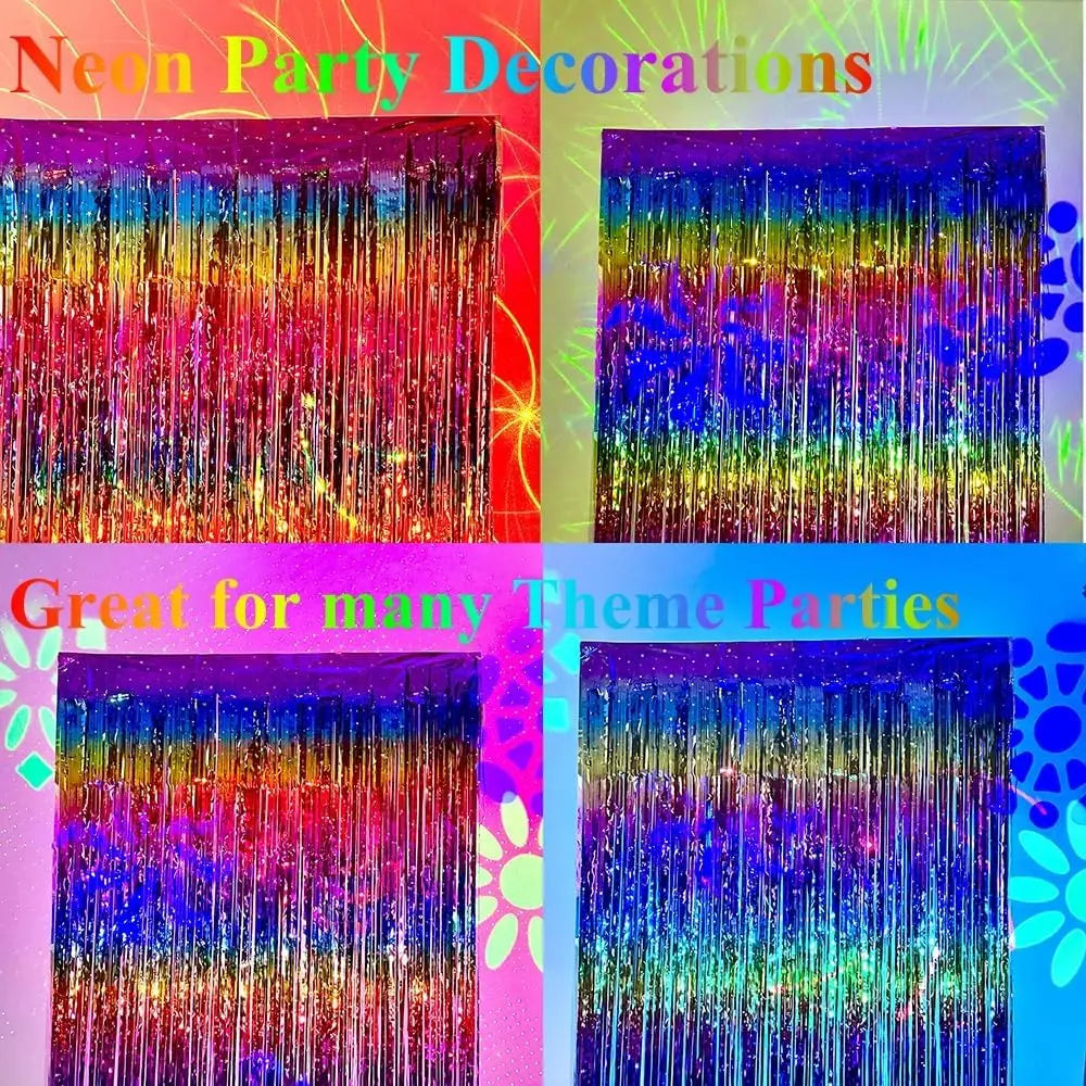 イベント・クリスマス装飾|レインボーグラデーションティンセルカーテン