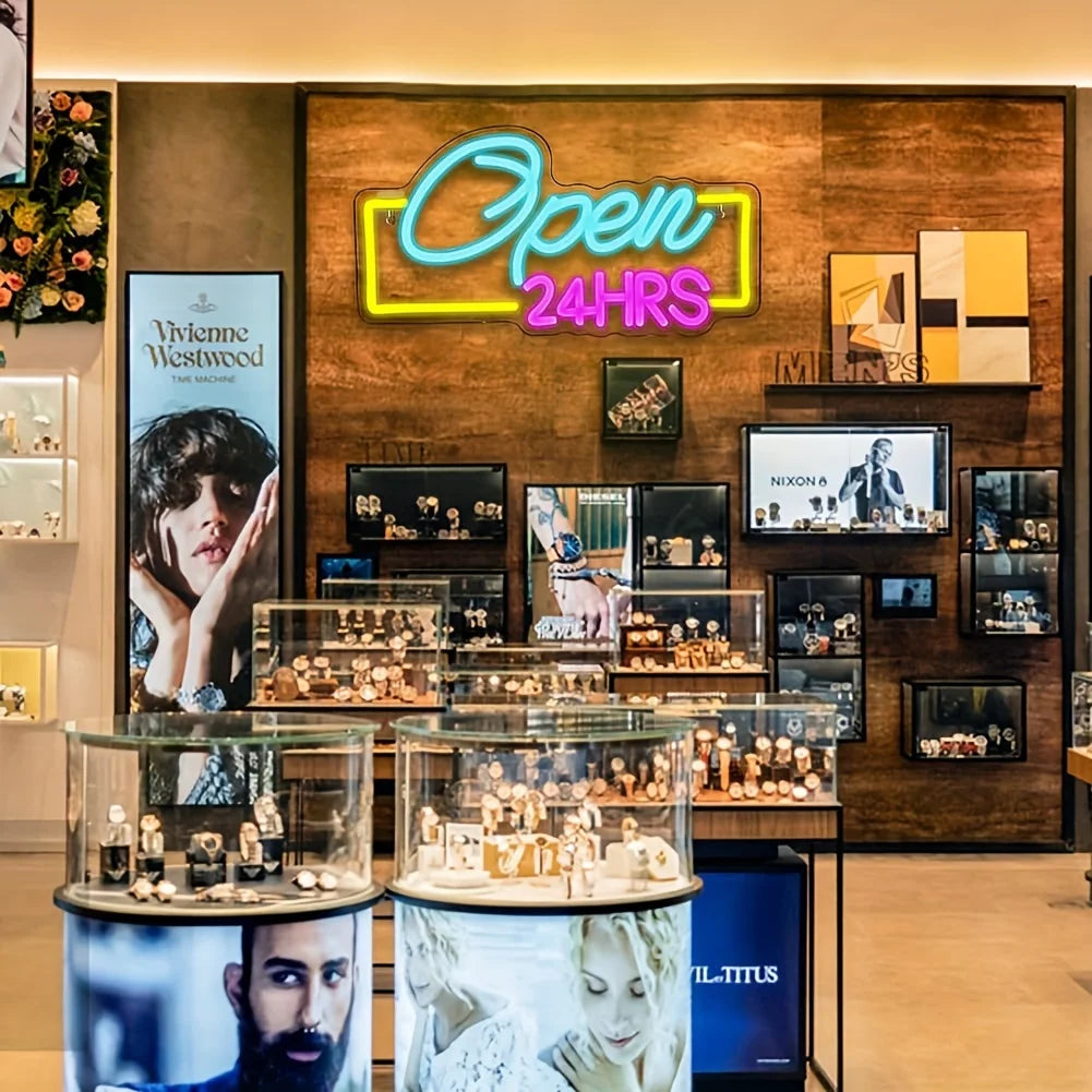 Open 24HRS LEDネオンサイン(ネオン看板)