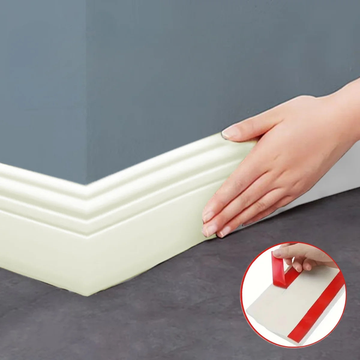 壁面装飾 幅木風粘着ボーダーシート 幅9.8㎝x200㎝ 高品質素材