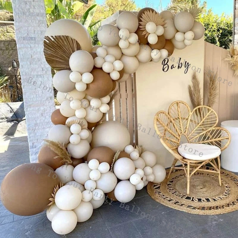 イベント・バルーン装飾|サンドカラーミックスバルーンセット(98~118個)