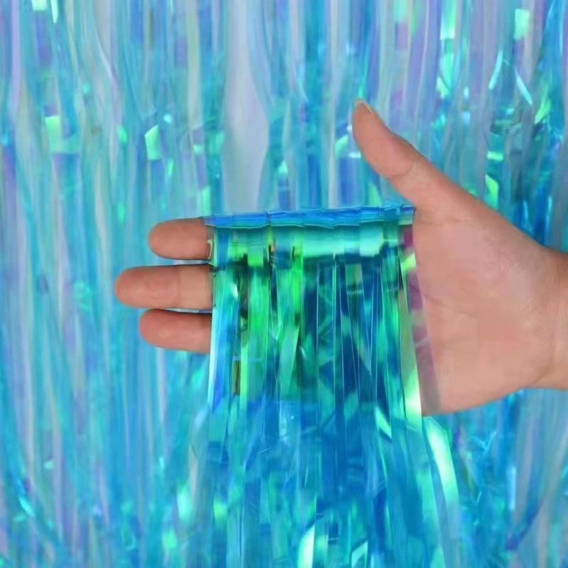 パーティー・インテリア用装飾 オーロラカラー・レインボーカラーカーテン 2色展開