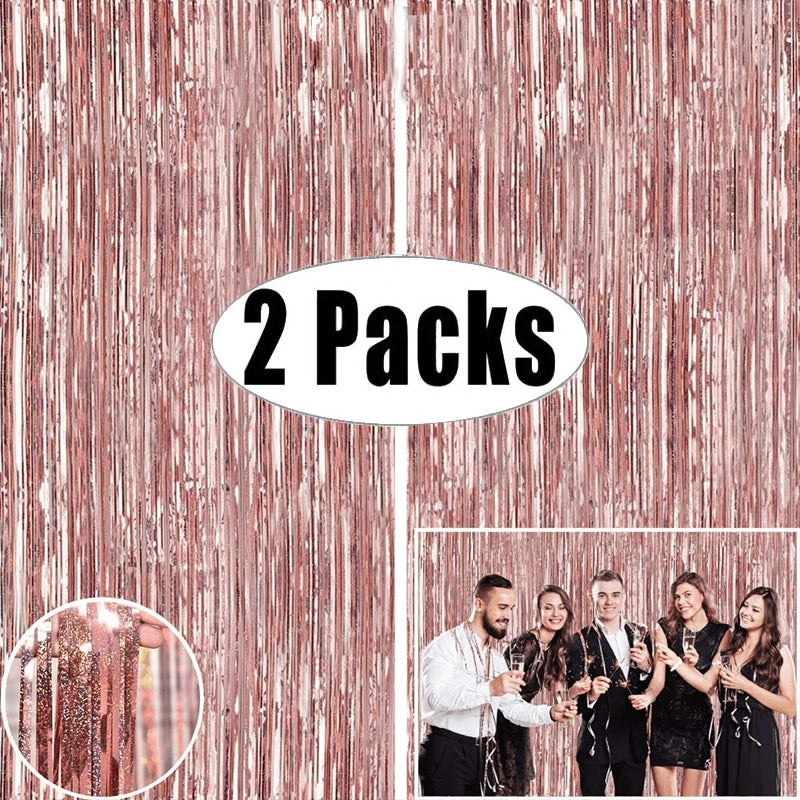 パーティー・インテリア用装飾 キラキラ!カラーカーテン 2Pセット メタリック