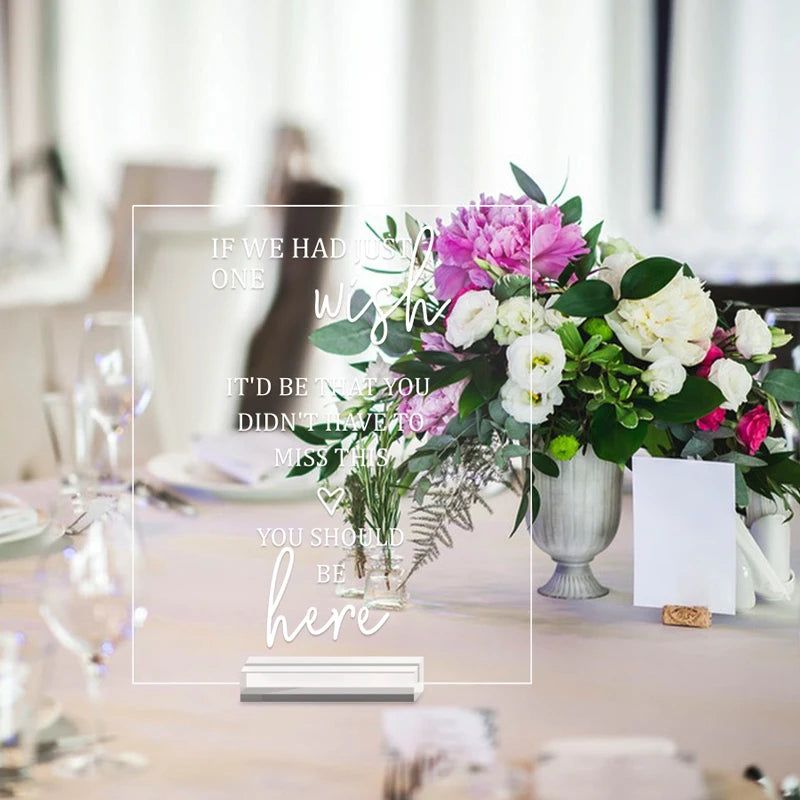 結婚式・インテリア装飾|透明アクリルテーブルサイン 1個セット