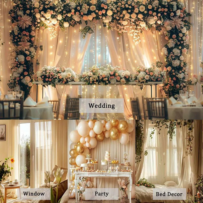 エレガントなシアーカーテン 背景デコレーション