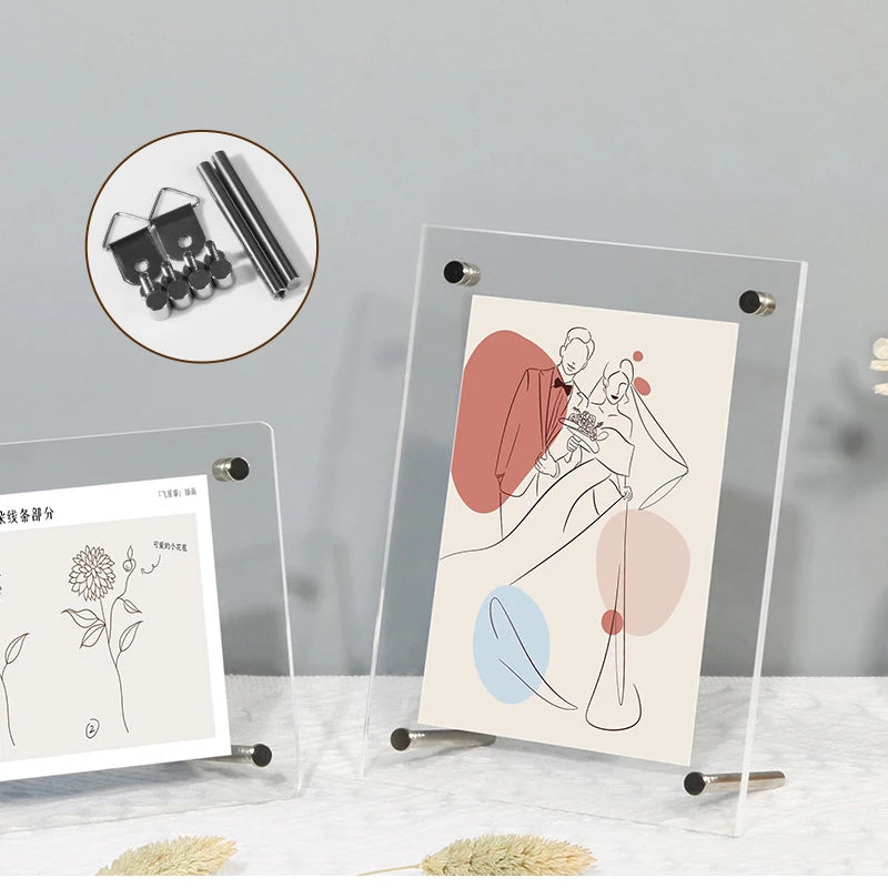 透明アクリル製フォトフレーム デスクトップ用