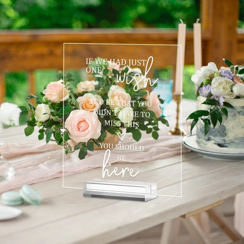 結婚式・インテリア装飾|透明アクリルテーブルサイン 1個
