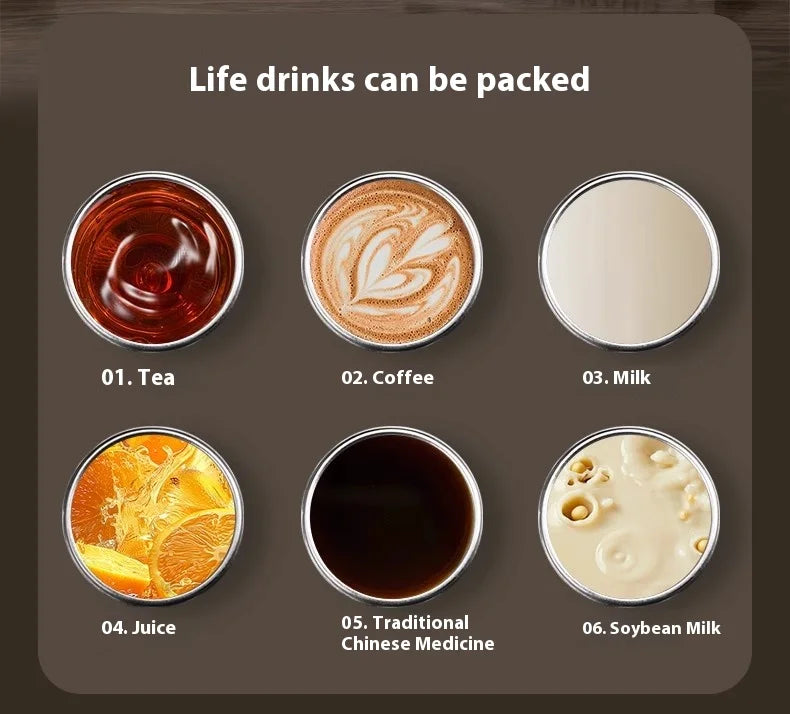 |イベント・ノベルティ用品 | 純チタン断熱カップ 茶水分離機能付き| 200ml/300ml/500ml