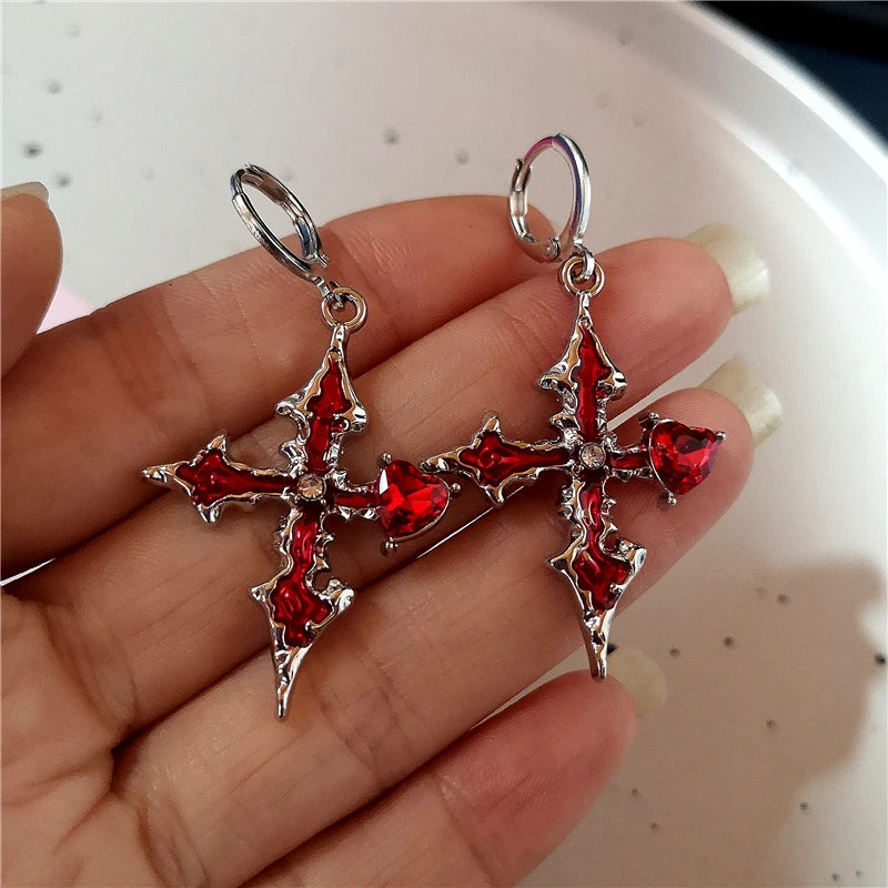 イベント・ハロウィングッズ|ゴシック調 クロスピアス