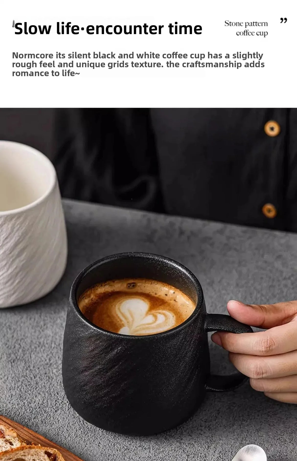 |イベント・ノベルティ用品 |電子レンジ対応セラミックマグカップ 黒白| 550ml